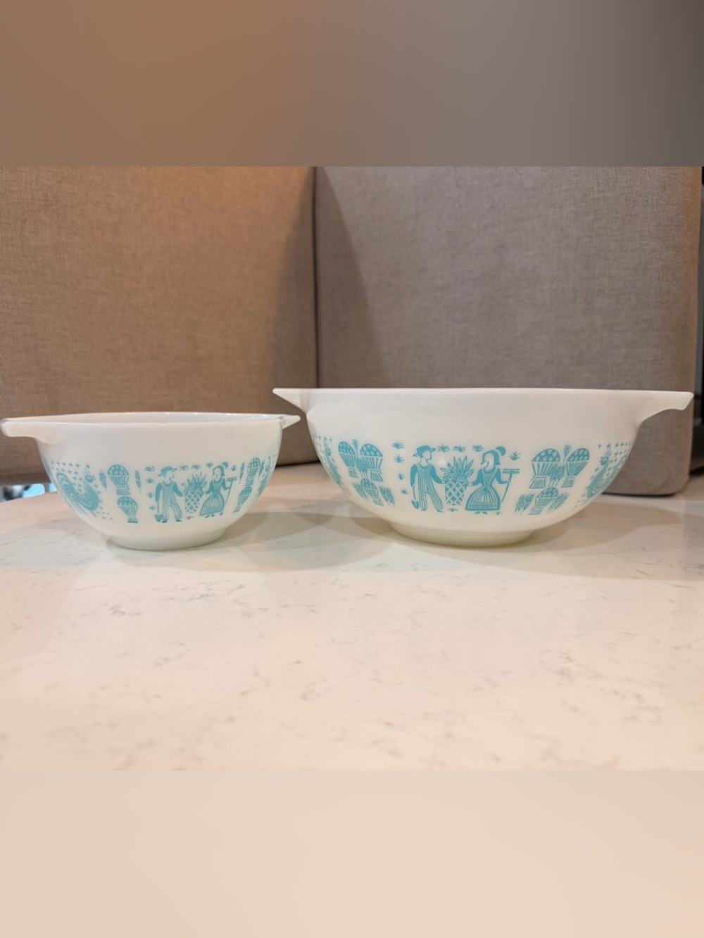 Pyrex Butter Print  Mixing Bowls